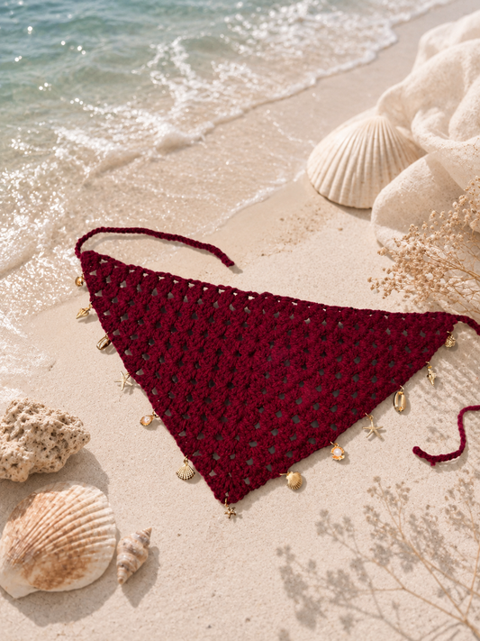 Boho mermaid bandana with random charms