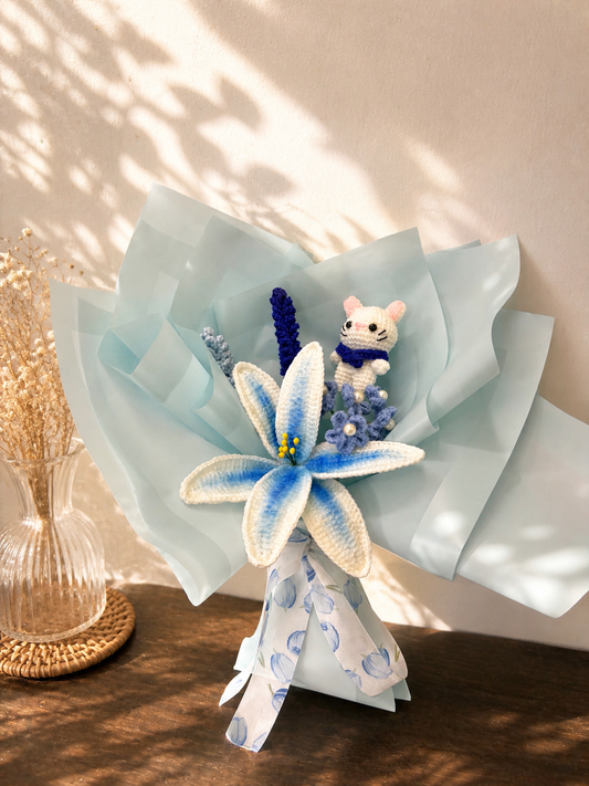 Bluebell kitty bouquet